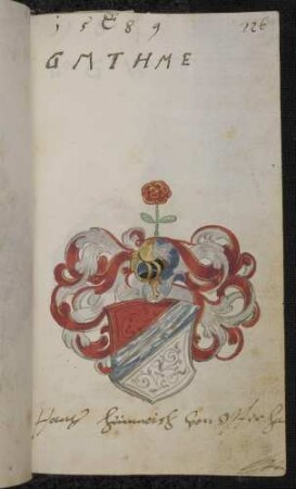 Wappen: (Edler) Hans Heinrich von Osterha(usen), Eintrag 1589