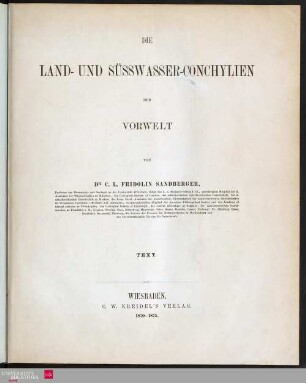 Text: Die Land- und Süsswasser-Conchylien der Vorwelt