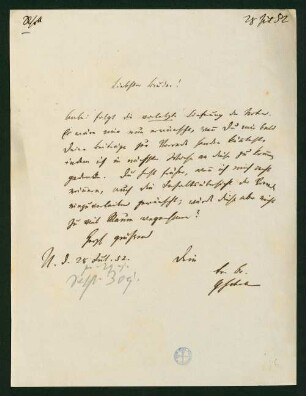 Brief vom 28. Juli 1852