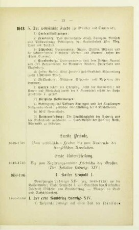 Zweite Periode. Vom westfälischen Frieden bis zum Ausbruche der französischen Revolution. 1648 - 1789