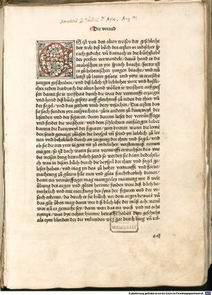 Das buoch der weißhait der alten weisen