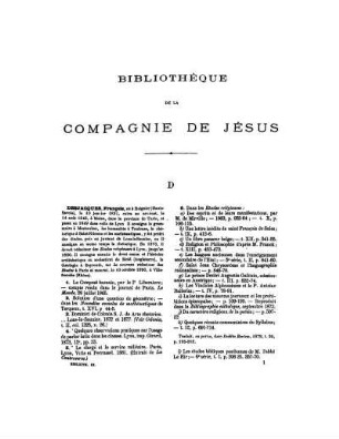 Bibliothèque de la Compagnie de Jésus D - G