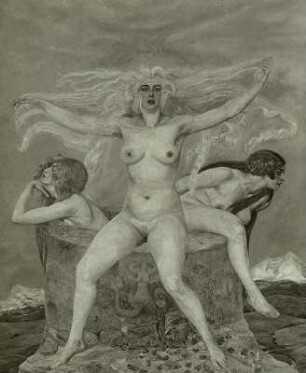 Frau Holle am Brunnen