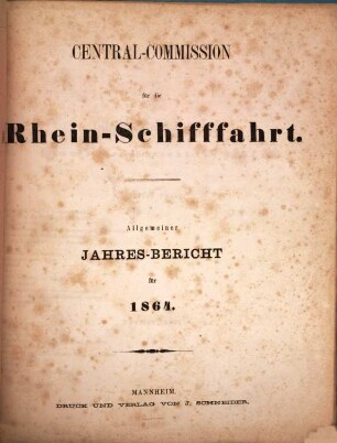 Allgemeiner Jahres-Bericht. 1864