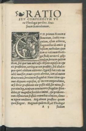 Ratio Seu Compendium Verae Theologiae per Des. Erasmum Roterodamum.