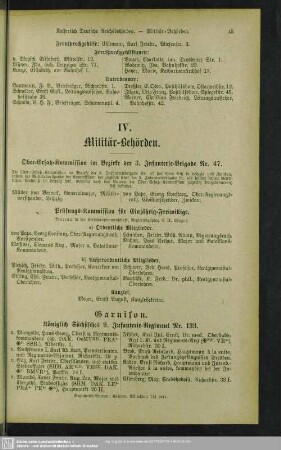 IV. Militär-Behörden