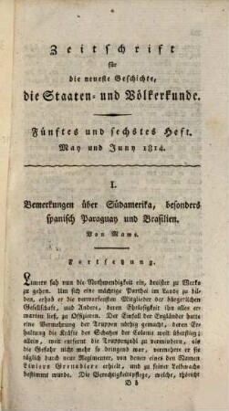 Zeitschrift für die neueste Geschichte, die Staaten- und Völkerkunde. 1814, 1814, Mai - August