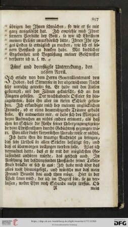 Fuenf und dreyßigste Unterredung, den 26sten April