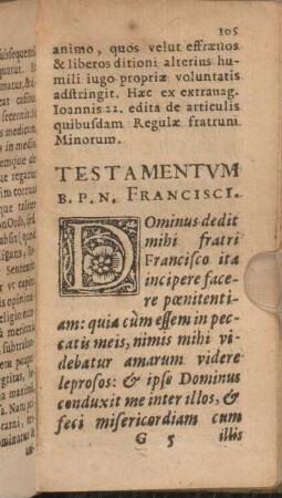 Testamentvm B. P. N. Francisci.