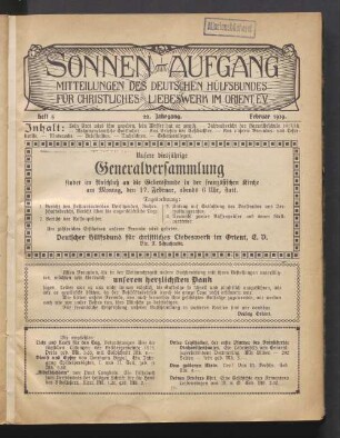 Heft 5. 21. Jahrgang. Februar 1919