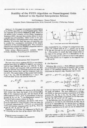 Stability of the FDTD algorithm on nonorthogonal grids related to the spatial interpolation scheme