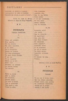 Picardías : Tango canción