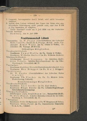 Frachtenausschuß Lübeck