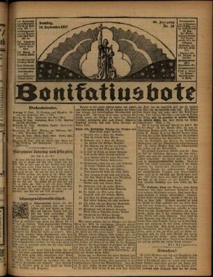 Erste Ausgabe vom Sonntag, den 18. September 1927.