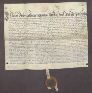 Jakob Dietrich zu Nußloch verschreibt sich gegenüber der Landschreiberei Heidelberg wegen 75 Gulden Kapital.