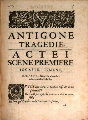 Antigone : Tragedie