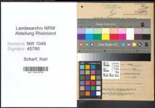 Entnazifizierung Karl Scharf , geb. 28.01.1892 (Lehrer)