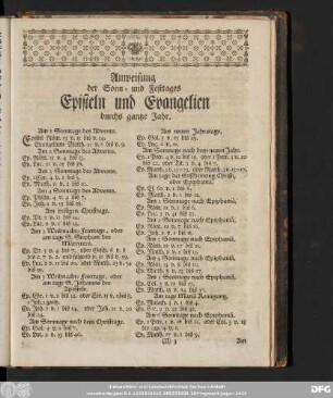 Anweisung der Sonn- und Festtages Episteln und Evangelien durchs gantze Jahr.