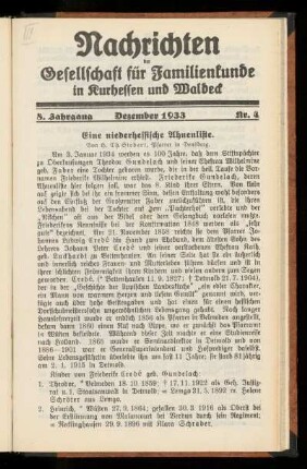 8. Jahrgang, Nr. 4, Dezember 1933