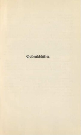 Gedenkblätter