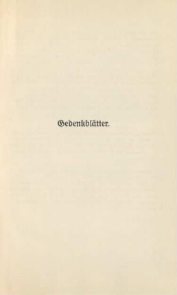 Gedenkblätter