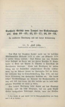 601-688 Ezechiels Gesicht vom Tempel der Vollendungszeit : in revidierter Übersetzung und mit kurzer Erläuterung