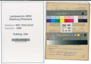 Entnazifizierung Otto Kolberg , geb. 25.12.1893 (Bergmann)