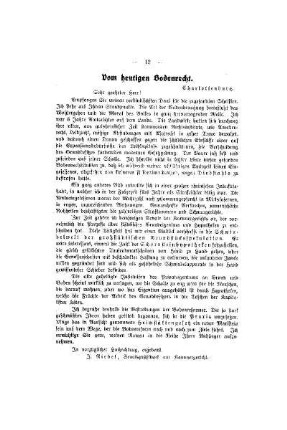 Vom heutigen Bodenrecht