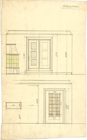 Littmann, Max; Bocksberg; Hofgut, Landhaus - Wohnzimmer (Teilansichten)