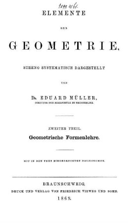 Theil 2: Elemente der Geometrie. Zweiter Theil