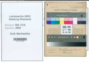 Entnazifizierung Bernhardine Groll , geb. 22.01.1881 ()