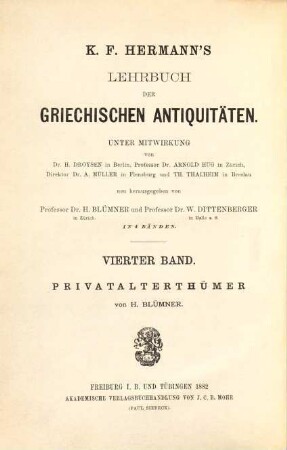 Lehrbuch der griechischen Privatalterthümer