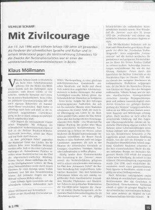 Vilhelm Scharp: Mit Zivilcourage