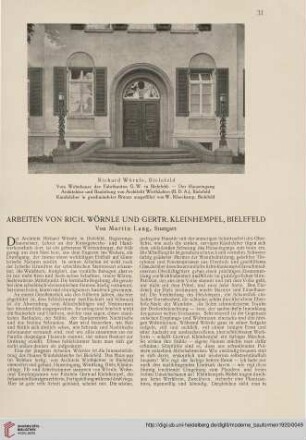 Arbeiten von Rich. Wörnle und Gertr. Kleinhempel, Bielefeld