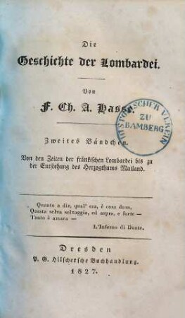 Die Geschichte der Lombardei, 2. Von den Zeiten der fränkischen Lombardei bis zu der Entstehung des Herzogthums Mailand