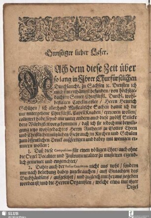 Günstiger lieber Leser... [Vorwort von Christoph Kittel]