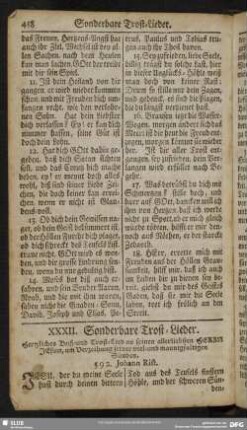 XXXII. Sonderbare Trost-Lieder