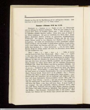 Januar - Februar 1918 bei 11/10