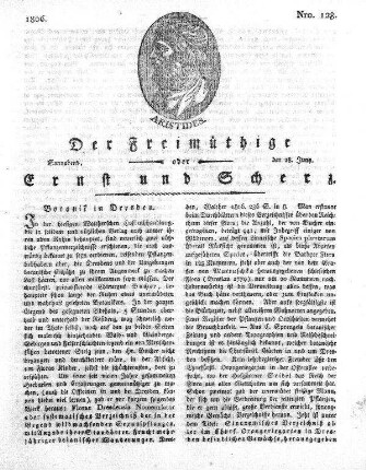 Nro. 128, Sonnabend, den 28. Juny 1806