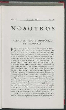 Nuevo sentido etimológico de "filosofía"