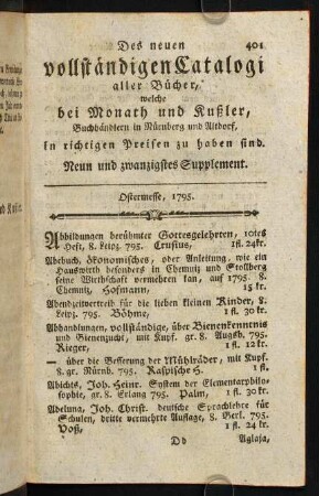 401-508, Ostermesse, 1795.