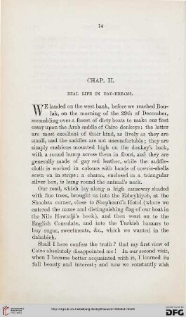 Chap. II: Real life in day-dreams