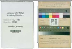 Entnazifizierung Herbert Potthoff , geb. 01.08.1910 (Betriebsleiter)