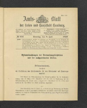 No.154, Sonntag, den 6. Juli 1919