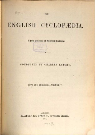 The English Cyclopaedia : a new dictionary of Universal Knowledge. 5