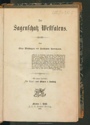 Der Sagenschatz Westfalens