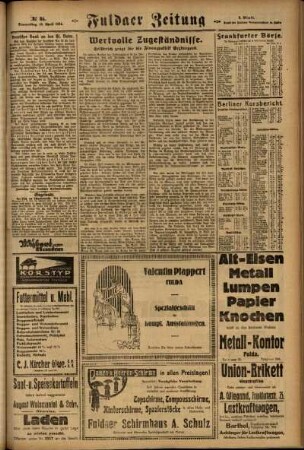 Zweite Ausgabe vom Donnerstag, den 10. April 1924.