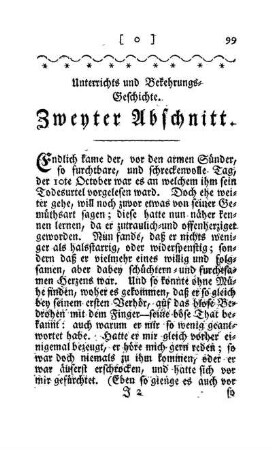 Zweyter Abschnitt - Unterricht und Bekehrunggeschichte