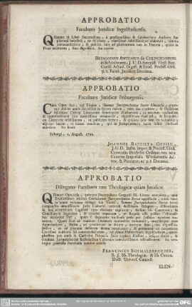 Approbatio Facultatis Iuridicae Friburgensis
