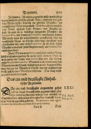 Das ein und dreissigste Anhaltische Argument.